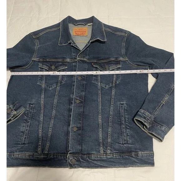 Levi's Strauss Denim Trucker Jean Jacket Men's Size XL WPL423 CA00342 Dark Wash - Picture 10 of 14